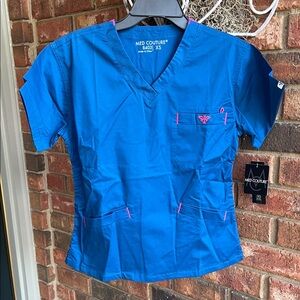 Med Couture Dark Teal Scrub Top